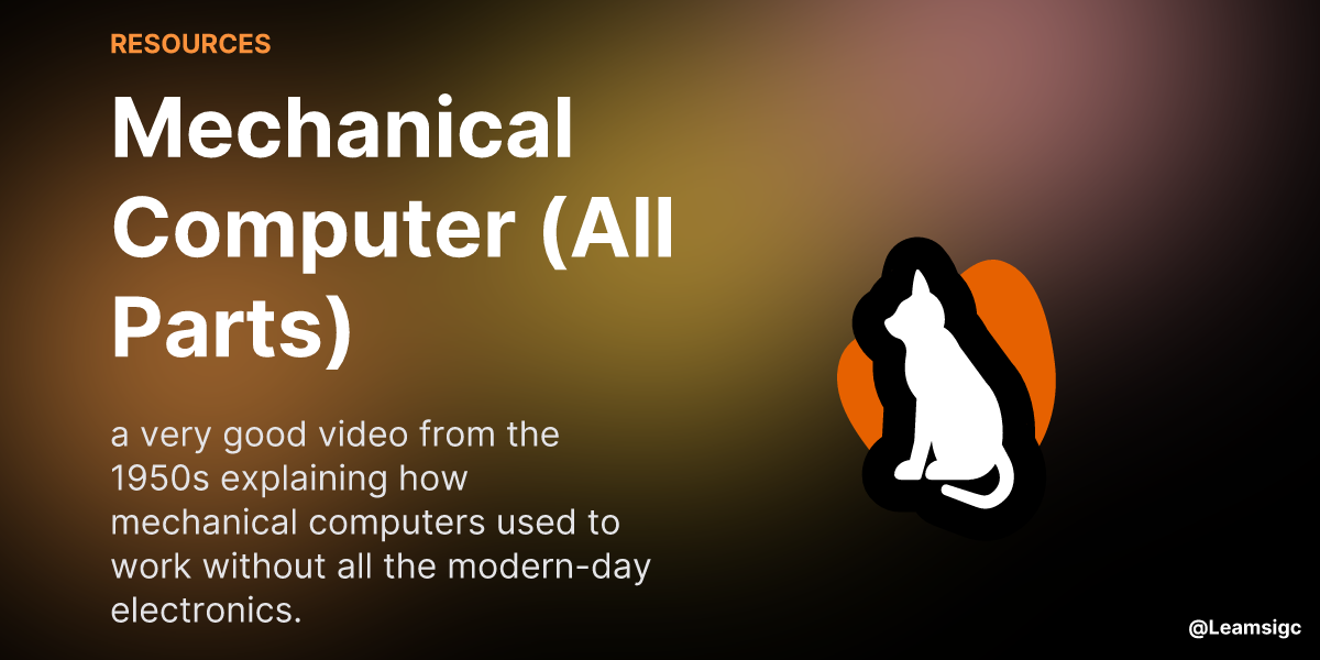 Mechanical Computer (All Parts) | Must Know Resources for Developers by ...