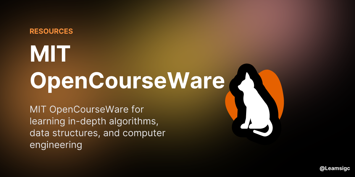 MIT OpenCourseWare | Must Know Resources for Developers by Giessen Dev