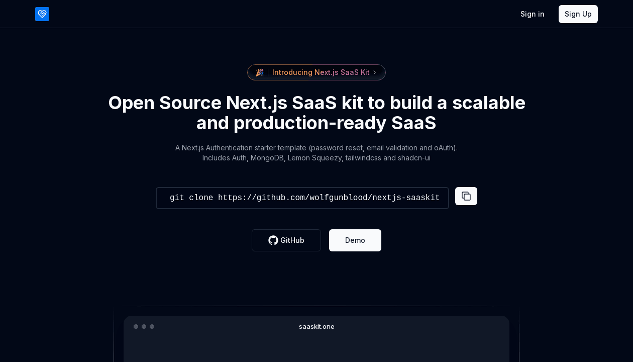 Open Source Next.js SaaS Kit