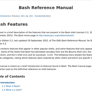 Bash Reference Manual