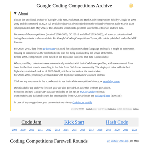 Google Coding Competitions Archive